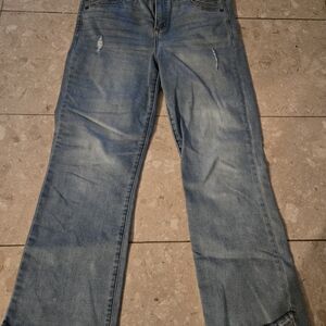 Women's Democracy Ab Technology Cropped Jeans Frayed Distressed 4